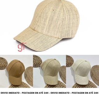 Boné de palha sintética Unissex aba curva eco boné casual