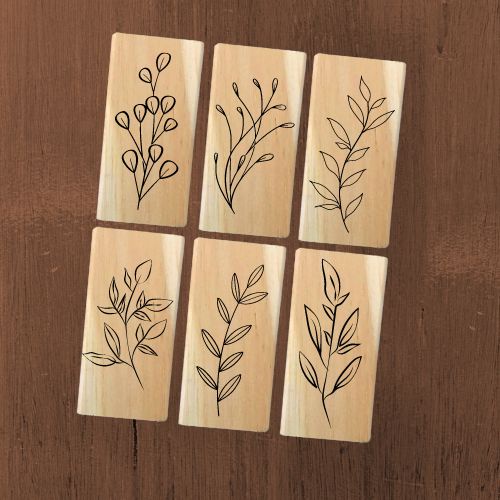Carimbo De Madeira Planta Retrô Para Artesanato / Carimbo De Madeira Para Scrapbooking / Diário / Planner
