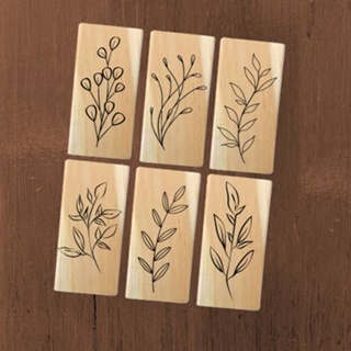 Carimbo De Madeira Planta Retrô Para Artesanato / Carimbo De Madeira Para Scrapbooking / Diário / Planner em Oferta na Shopee