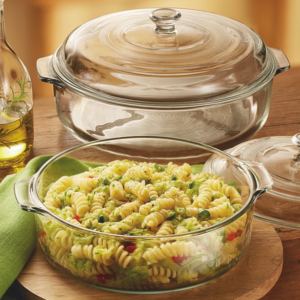 Caçarola de vidro temperado com tampa 2L transparente. Avon