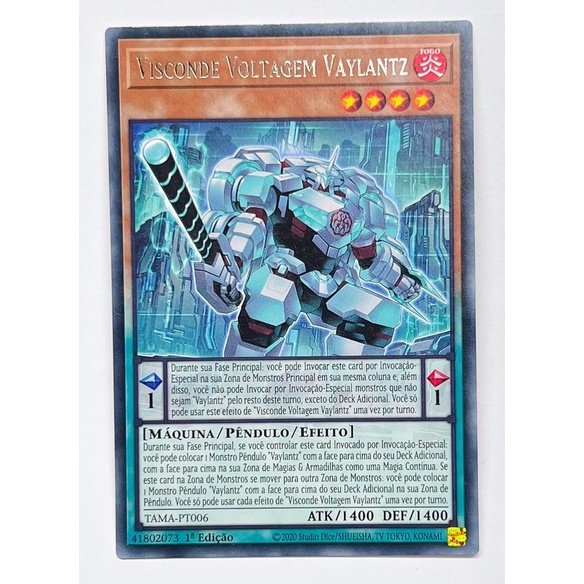 Visconde Voltagem Vaylantz Raro Rare - TAMA-PT006- Carta Yu-Gi-Oh Card