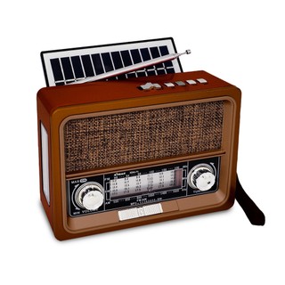 Rádio Retro Bluetooth Usb Sd Am Fm Multimídia Carregador Placa Solar com Lanterna XDG-71 …