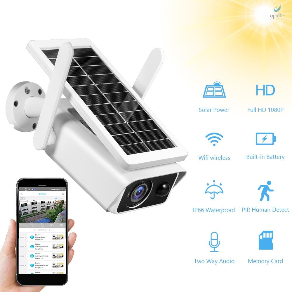 Câmera de Segurança Externa IP Wifi HD Prova D'gua Energia solar com Bateria Embutido/Alarme PIR Com Energia Solar