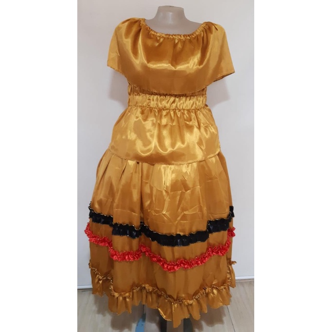 Conjunto  saia de Pomba Gira Dourada / Umbanda/Candomblé