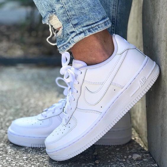 Tênis Nike Air Force Branco e Azul Feminino Premium