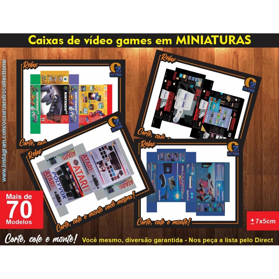 Caixas Miniaturas Consoles Vídeo Game