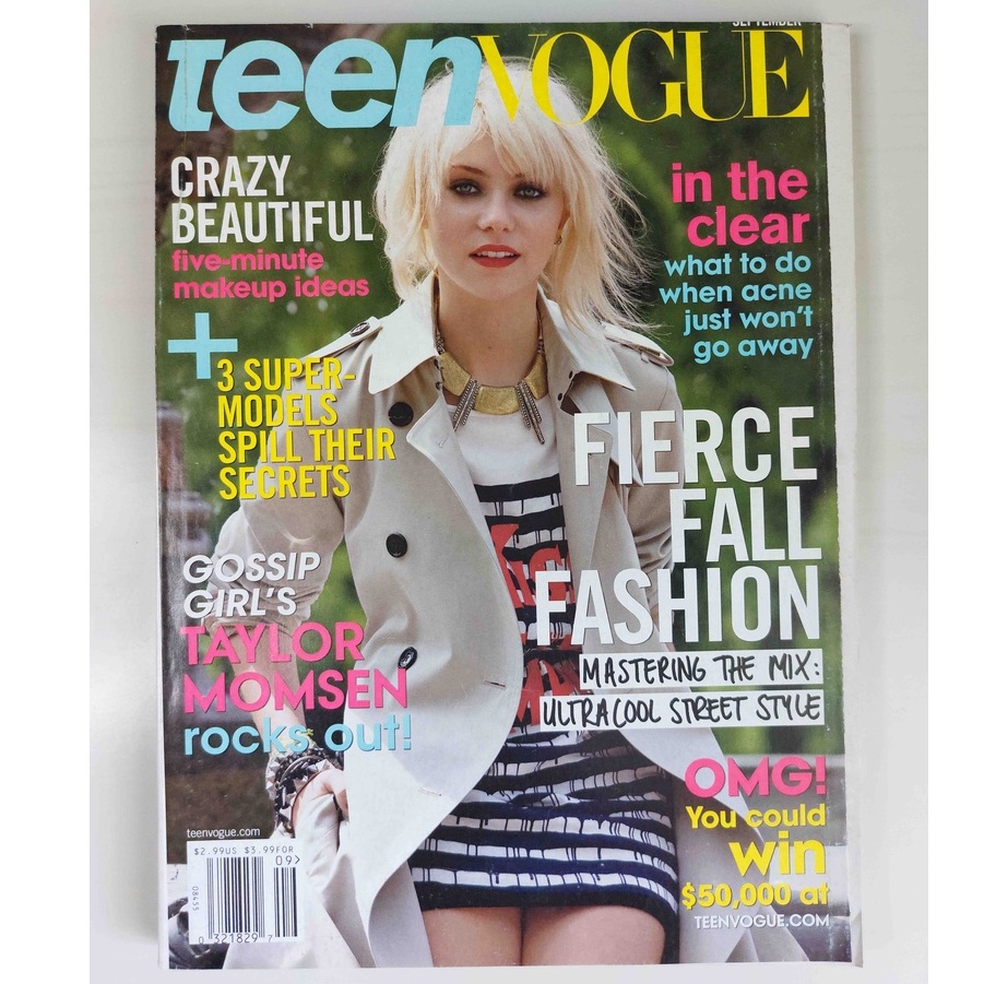 Revista Importada Teen Vogue Taylor Momsen Setembro 2009