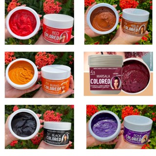 MÁSCARAS TONALIZANTES - TONALIZANTE RUIVO, MARSALA, PRETO, AVELÃ , MORENA ACOBREADA E VERMELHO - 100% NATURAL- COR MARAVILHOSA