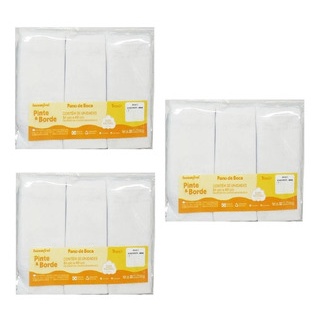Fralda de Boca Babete PACOTE COM 3  PINTE E BORDE INCOMFRAL- FRALDA DE PANO BABETE