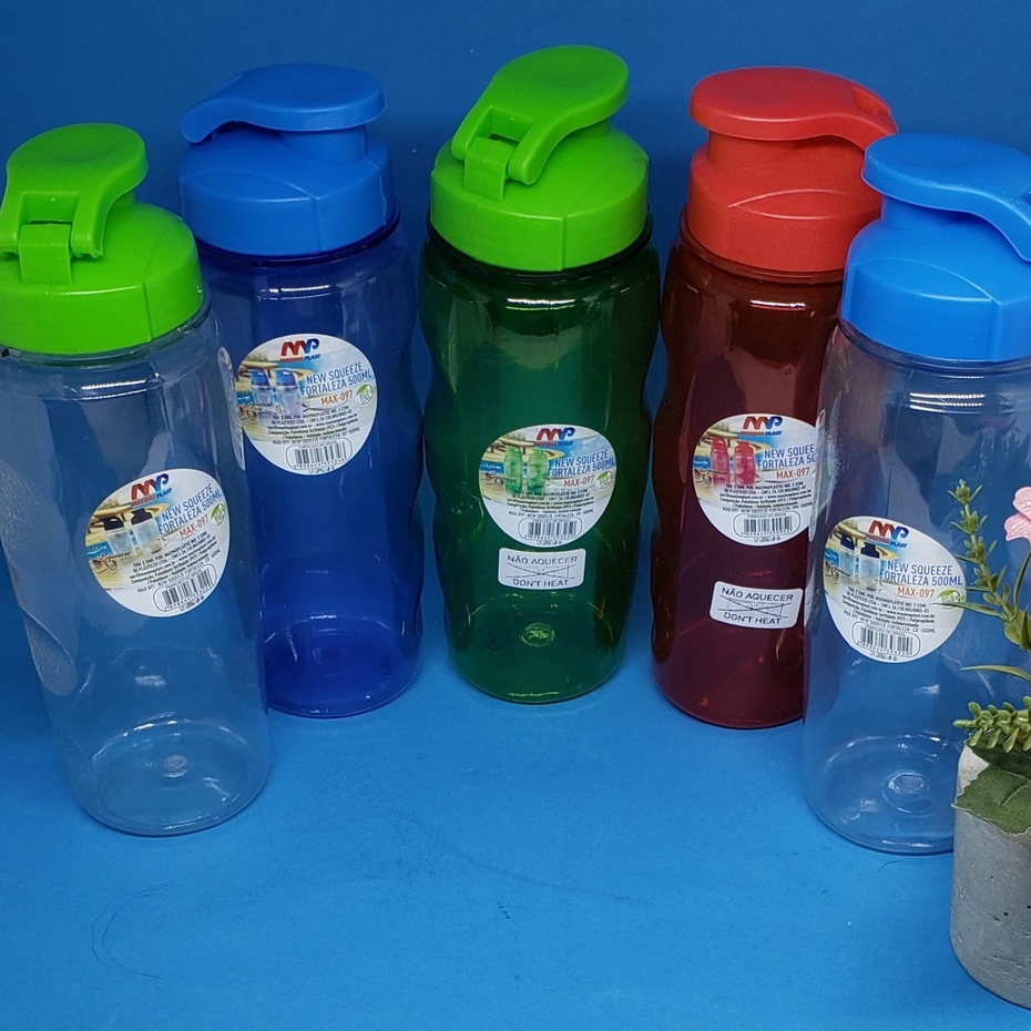Garrafa de Água New Squeeze - Garrafinha de Água 500ml Plástica Academia Livre de BPA em Oferta na Shopee