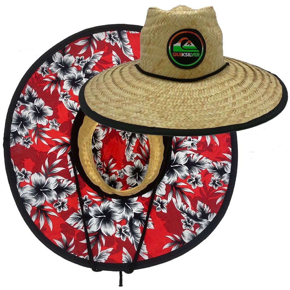 Chapéu De Praia Modelo Surfista Em Palha Natural E Forrado