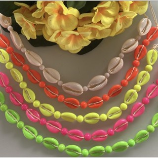 Colar Chocker búzios concha praia coloridos femininos