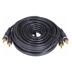 Cabo Rca 5 Metros Emborrachado Anti Ruido Cor Preto Banhado a Ouro Som Automotivo