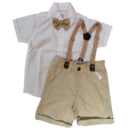 Conjunto Social Festa com Temas Aniversário Menino Roupa para Batizado Pajem Festa Casamento Gravata Suspensório