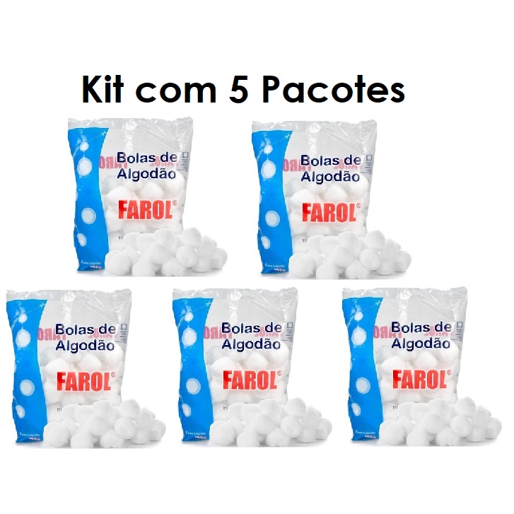 Algodão Bola 100g Farol - Kit com 5 Pacotes