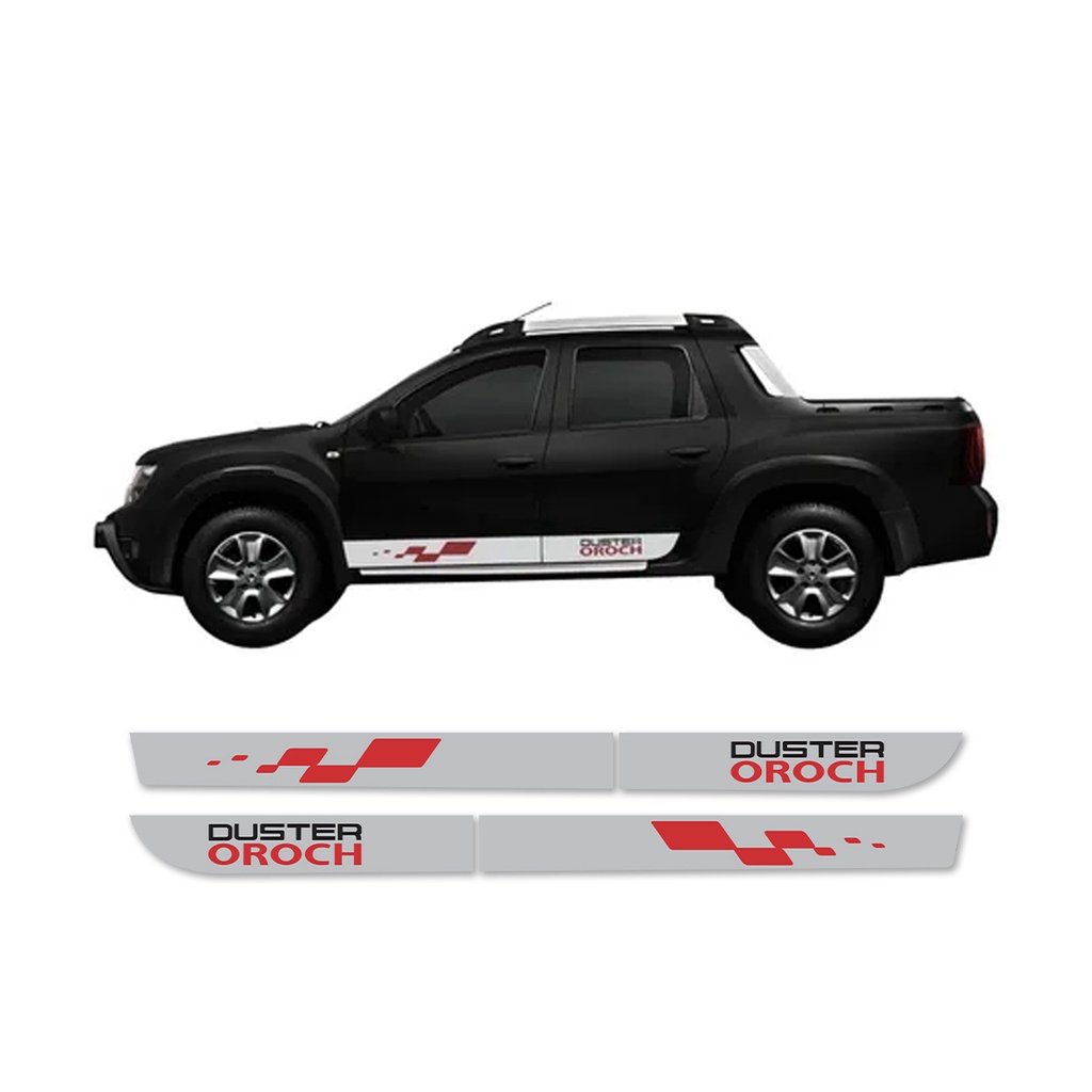 Kit Adesivo Faixa Lateral Renault Duster Oroch Cinza Claro