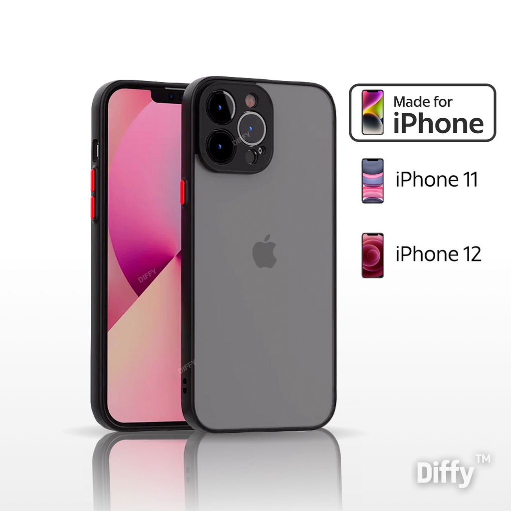 Capinha para iPhone 11 capa de silicone e acrílico Fosco Capa Translúcida de iPhone 11 12 13 capinha com Proteção Câmera