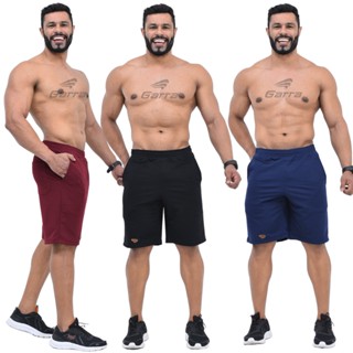 Bermuda Moletom Masculina para Treinar e Academia Com Elastico e Bolsos na Frente e Atrás Garra Sport Wear