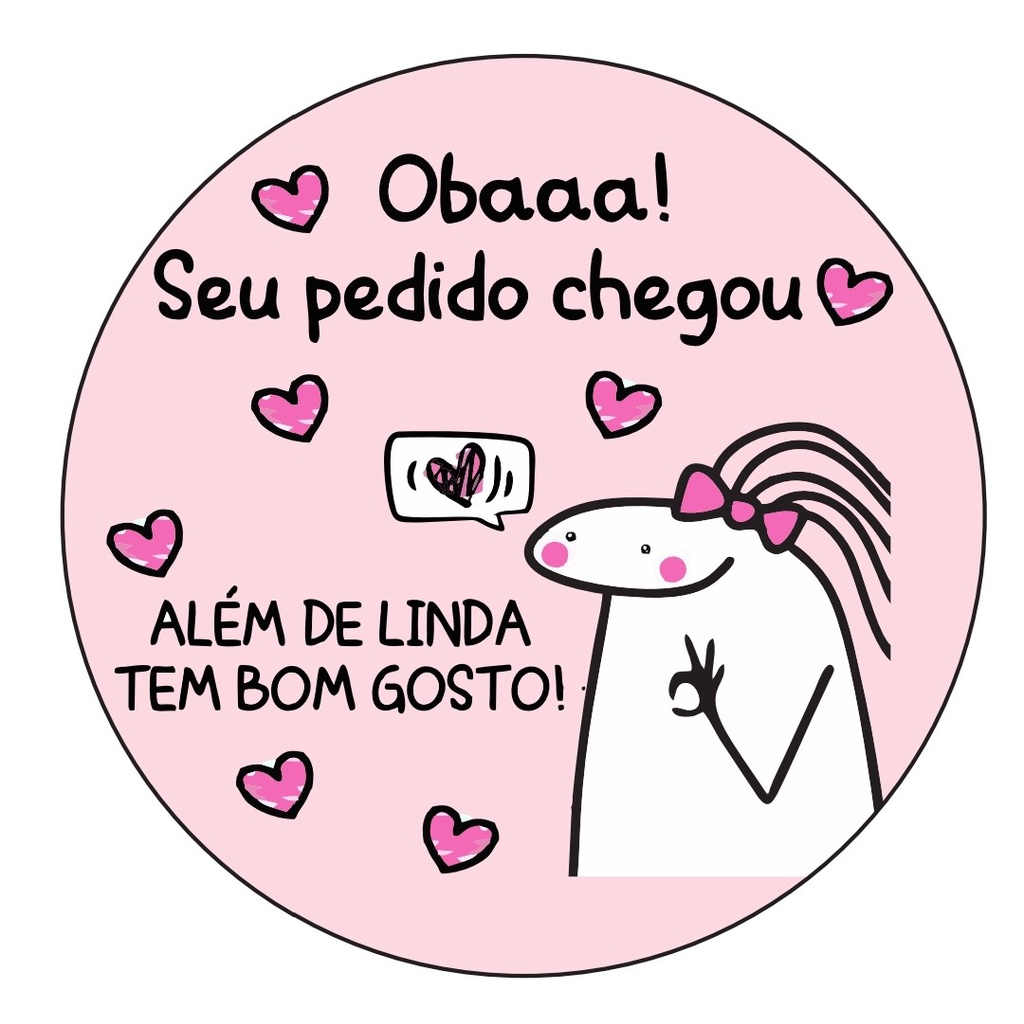 Etiqueta Adesiva Oba seu pedido chegou flork Meme Bento