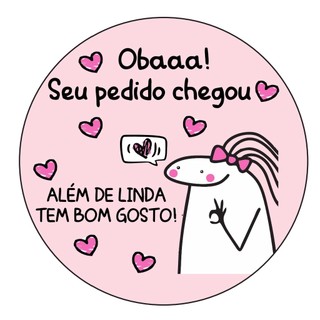 Etiqueta Adesiva Oba seu pedido chegou flork Meme Bento