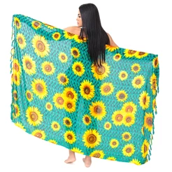 Canga De Praia Viscose Girassol Grande Melhor Qualidade Verão 23