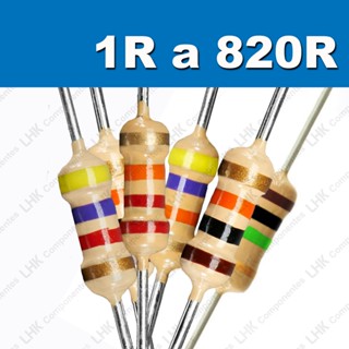 Resistor 1/4W CR25 5% Filme de Carbono Valores Ôhmicos de 1R a 820R