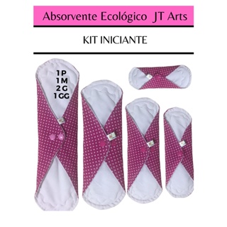 Absorvente Menstrual Reutilizável Ecológico Impermeável - Kit Com 5 unidades para Iniciantes