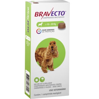 Bravecto Antipulgas e Carrapatos MSD para Cães de 10 a 20 Kg