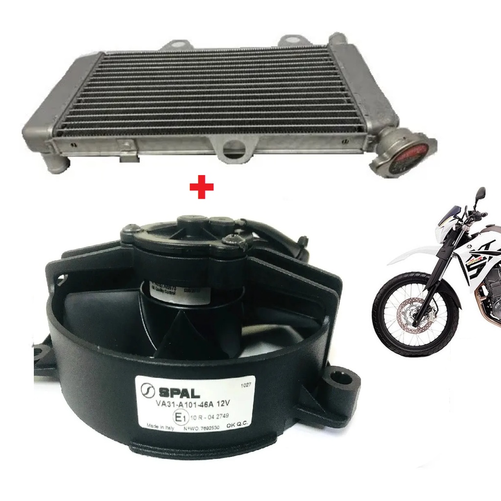 Kit Radiador Agua Xt 660 Mod Original + Ventoinha Spal Original G76