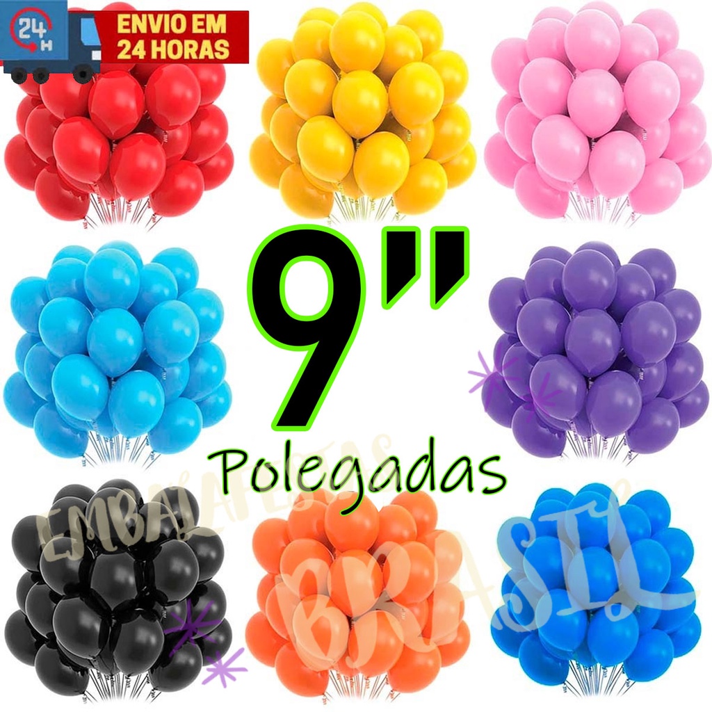 10 Unidades Balão Bexiga Lisa N°9