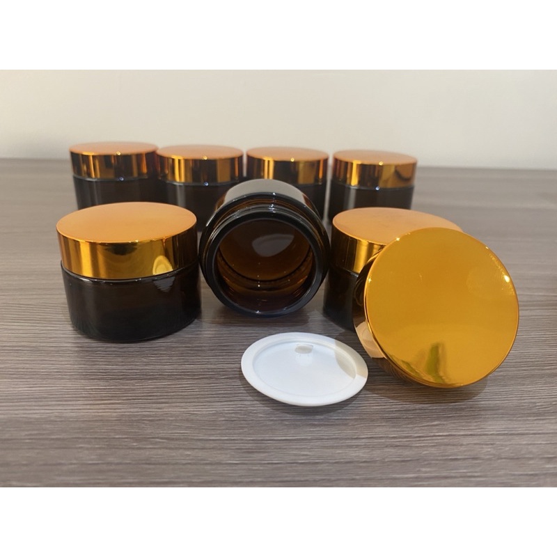 03 Potes vidro âmbar 30ml ou 50ml em Oferta na Shopee
