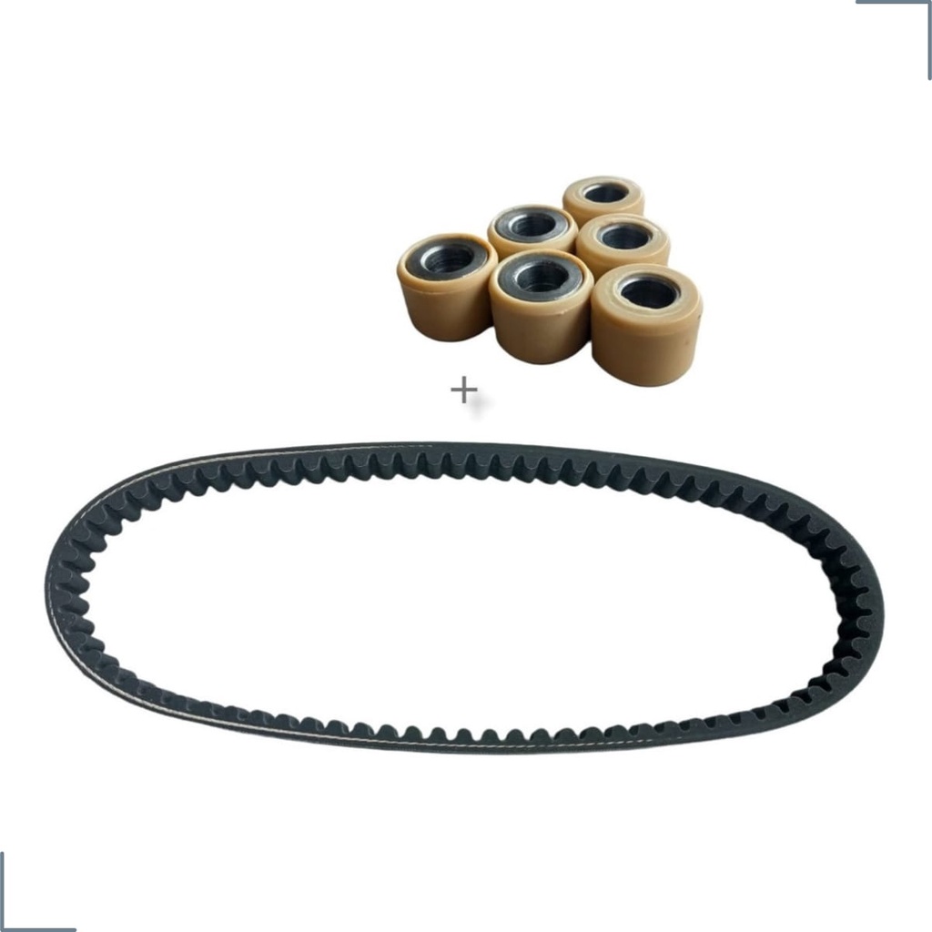 Kit Correia de Tração + Rolete Contra Peso Para Moto Honda Lead 110 2010 a 2015 - Modelo Original