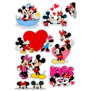 Adesivo Minnie e Mickey cartela com 8 adesivos Md: 9x9cm R$ 12,99 Só destacar temos á pronta entrega, chega rapidinho.