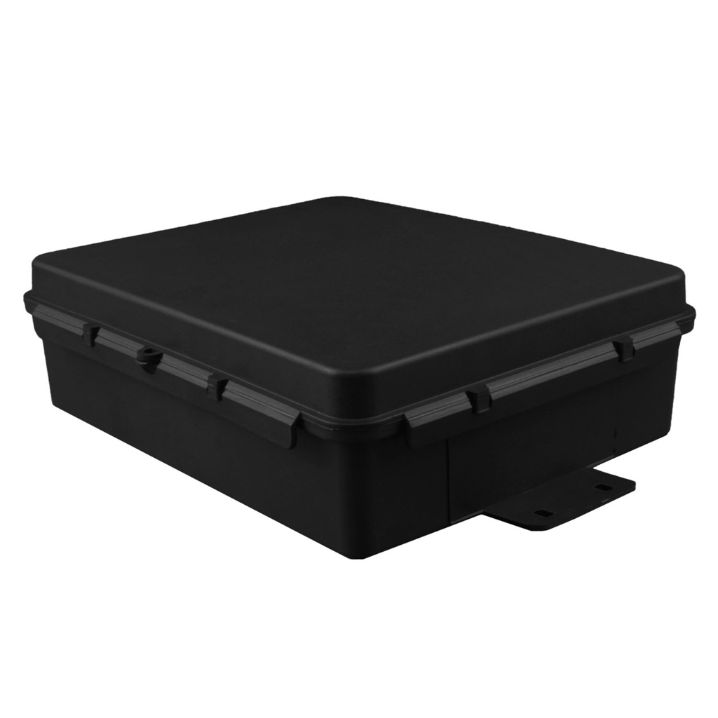 Caixa Hermética Multiuso Média Com Prensa Cabo - Preta - 25 cm x 21 cm x 8 cm - CHM0001