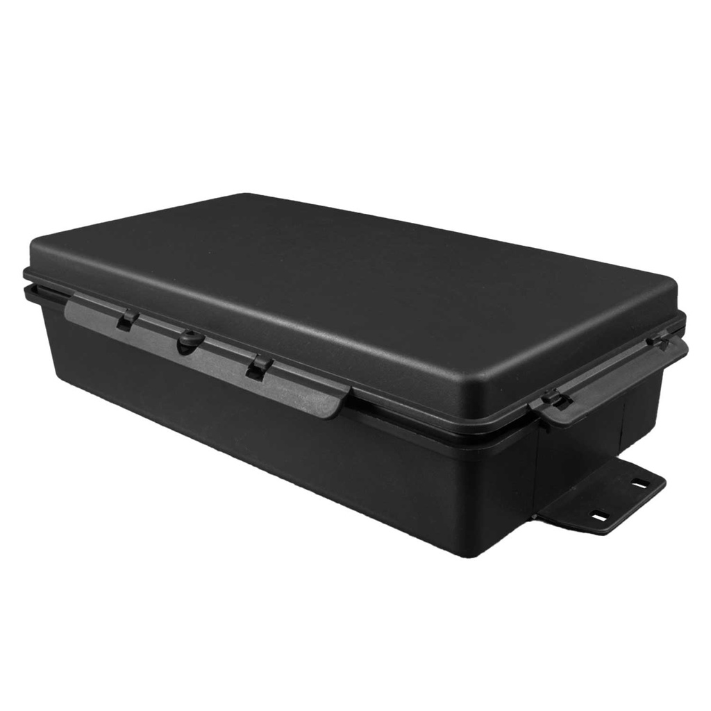 Caixa Hermética para poste Multiuso Longa Grande Preta - 32 x 17 x 8 cm - CHM0004
