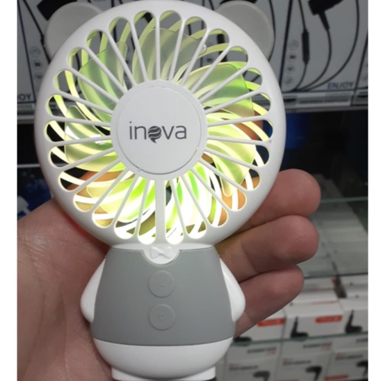 Mini Ventilador LED Portátil Pequeno Forte Recarregável Usb de Mão Urso - FAN8564 Inova