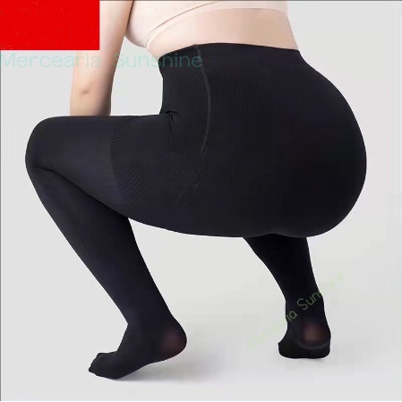 Meia Calça Legging Flanelada Térmica Cintura Alta Adulto Tamanho Único / Preta Com Meia
