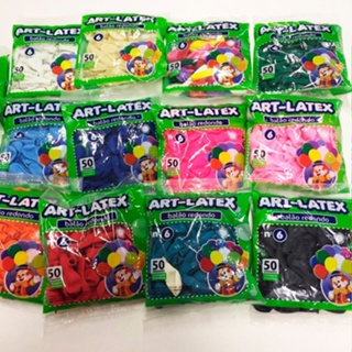 Balões Art Látex Tamanho 5 Cores Bexigas Bolas - 50 Unidades em Oferta na Shopee