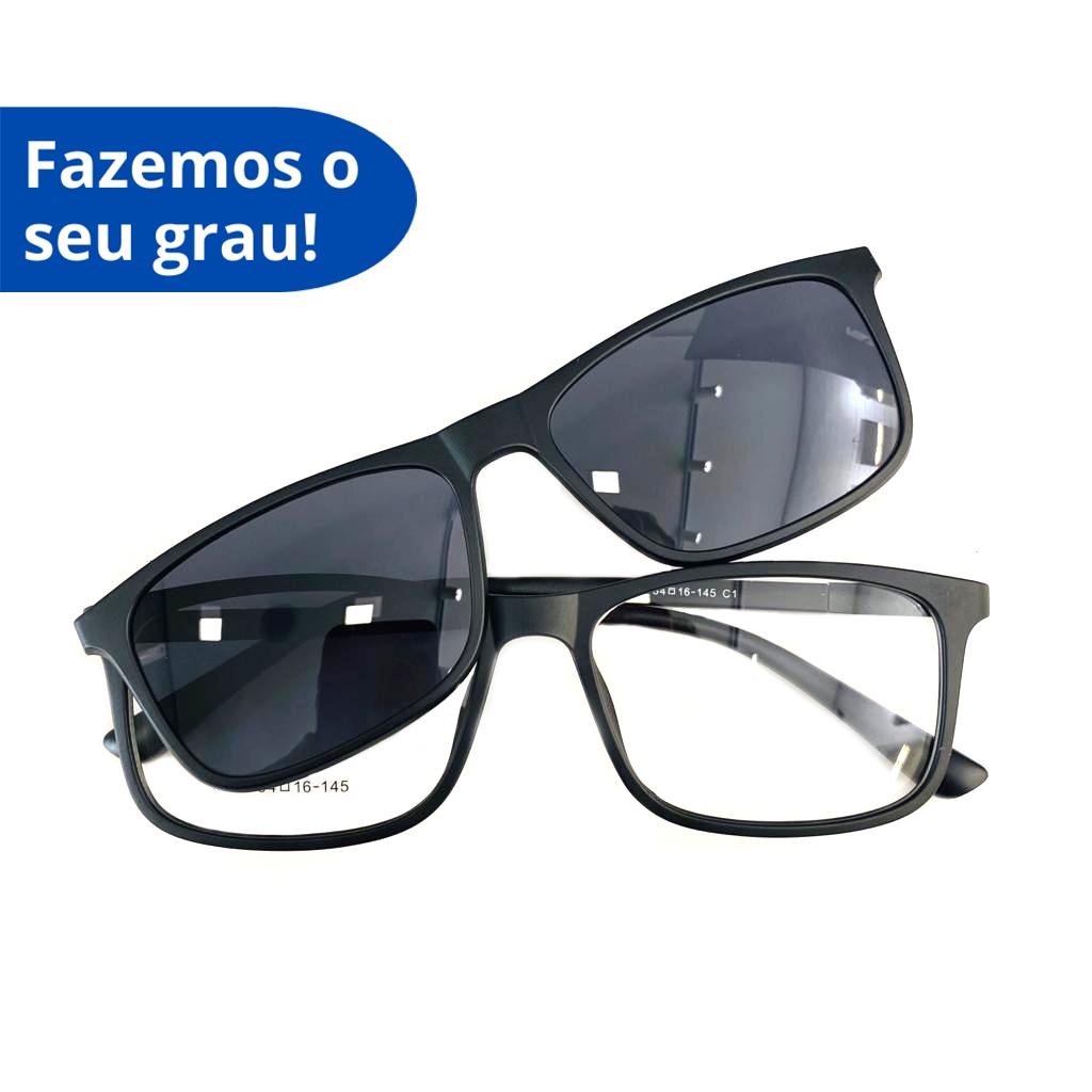 Armação Masculina de Óculos para Grau 2 em 1 com Lente de Sol escura ...