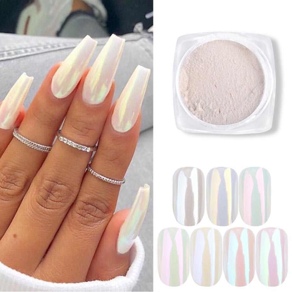 Pó Cromado para Unhas - Efeito Sereia Perolado - Gold - Cor 02