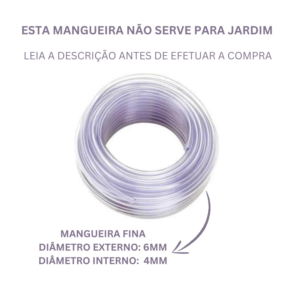 Rolo 05 Metros Tubo Pu 6mm - Cristal Mangueira Pneumática Flexível 6mm em Oferta na Shopee