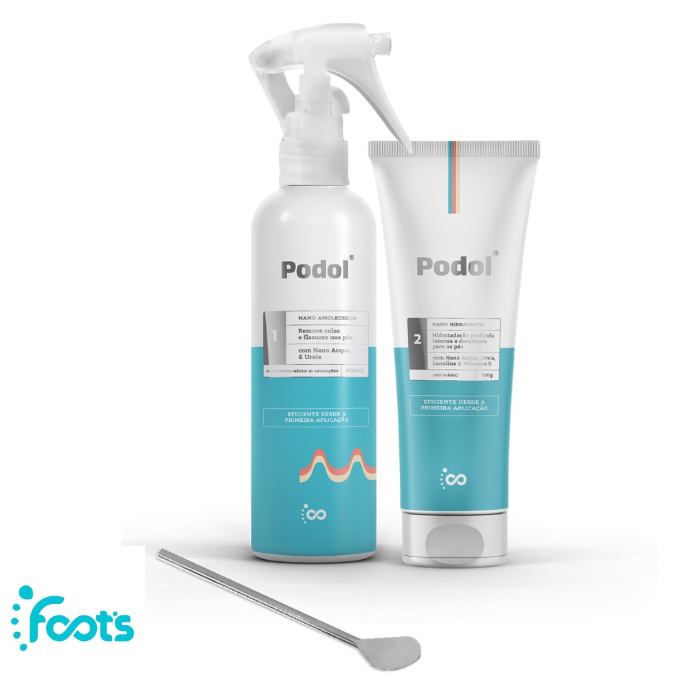 Kit Spa dos Pés Amolecedor amaciante removedor de Calos e Rachaduras Renovador + Espátula