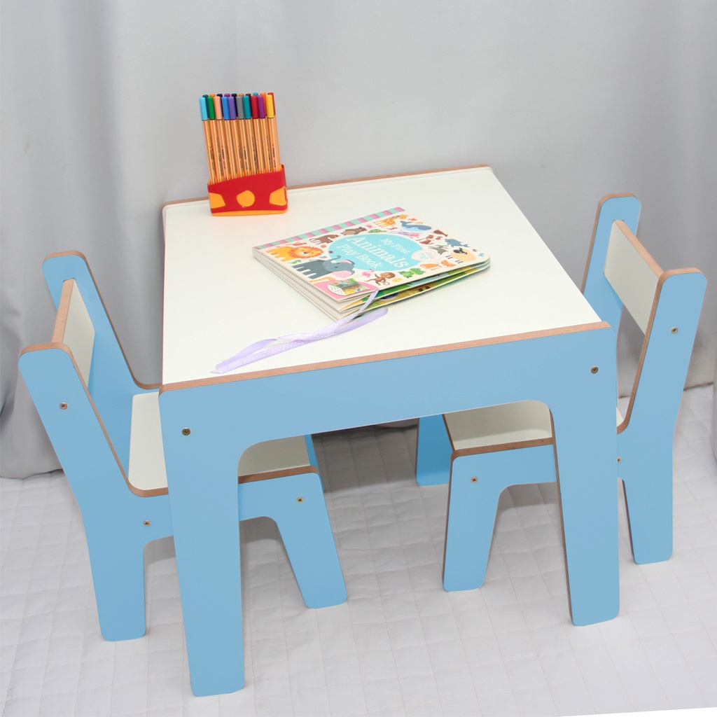 Mesa infantil, criança, mesinha, infantil, mesa, mdf (Kit 1 mesa + 2 ...
