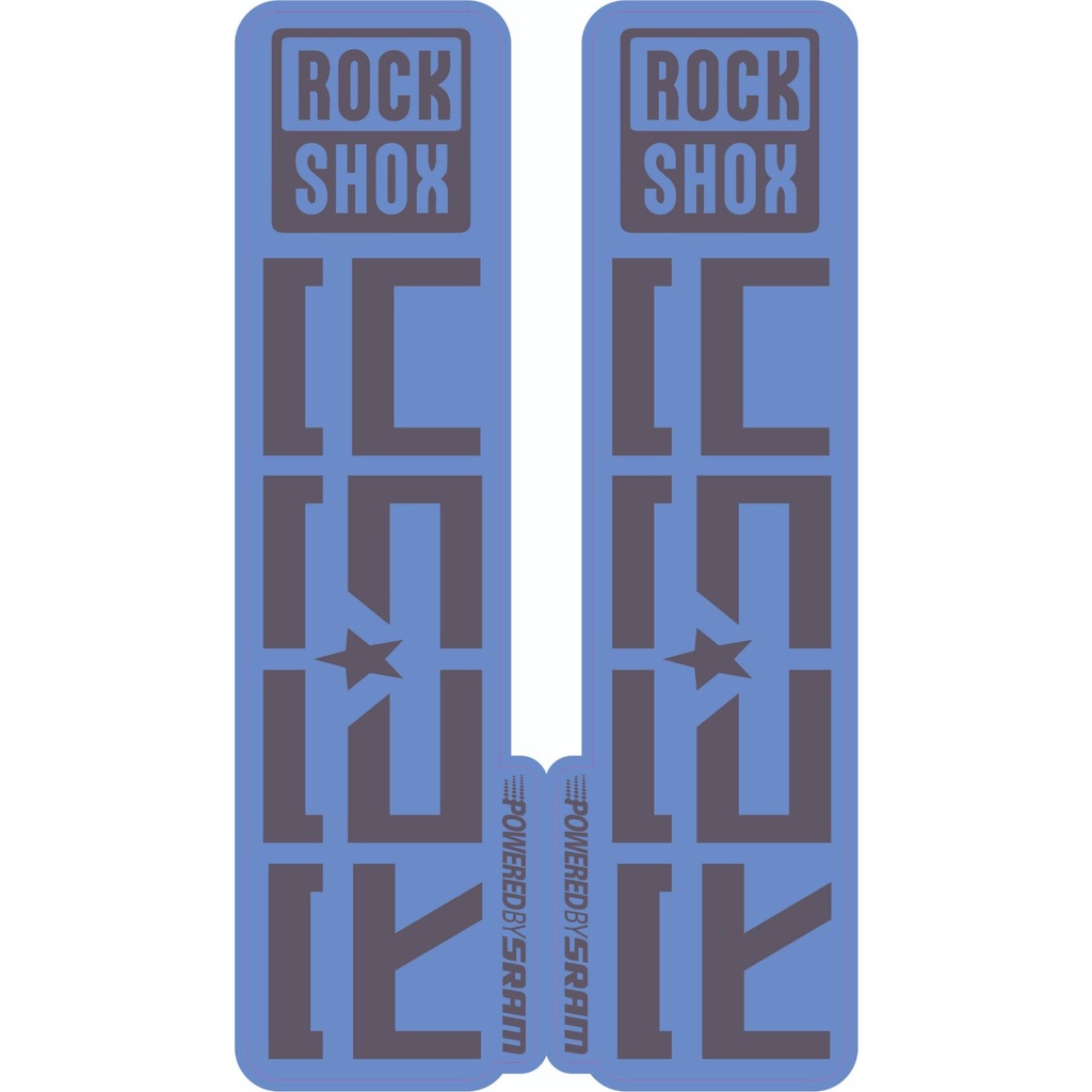 2 adesivos de suspensão bicicleta RockShox Reba cinza e azul