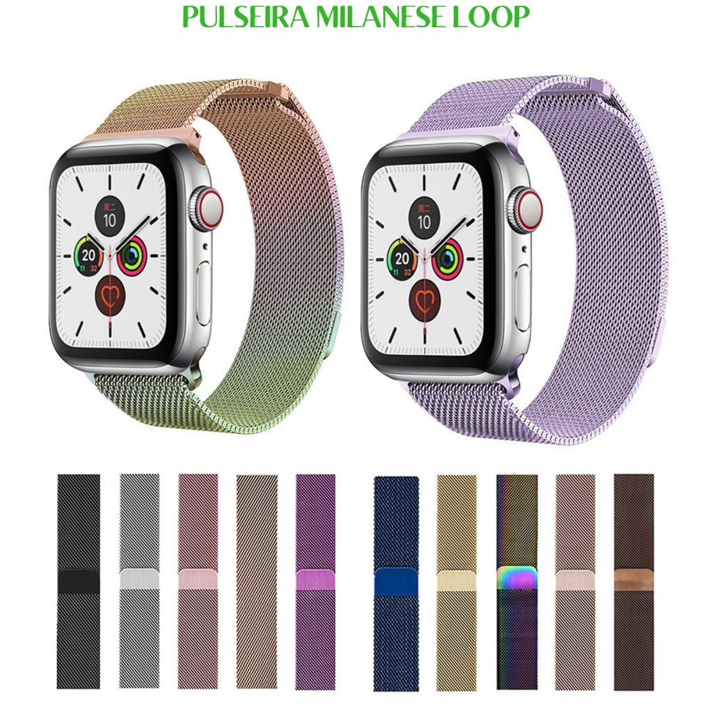 Pulseira Para Apple watch Milanese Aço Inox Fecho Magnético 38mm 40mm 41mm 42mm 44mm 45mm 49mm Ultra