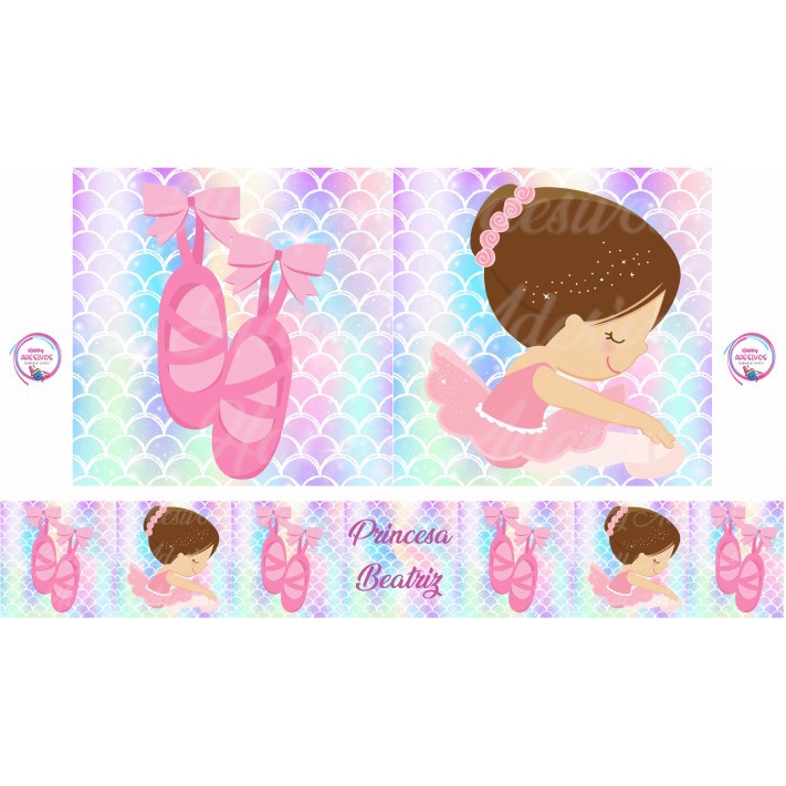 Faixa Adesiva Decorativa Bailarina Ballet Rosa Menina Infantil Parede Quarto Adesivo Baby Teen Personalizado