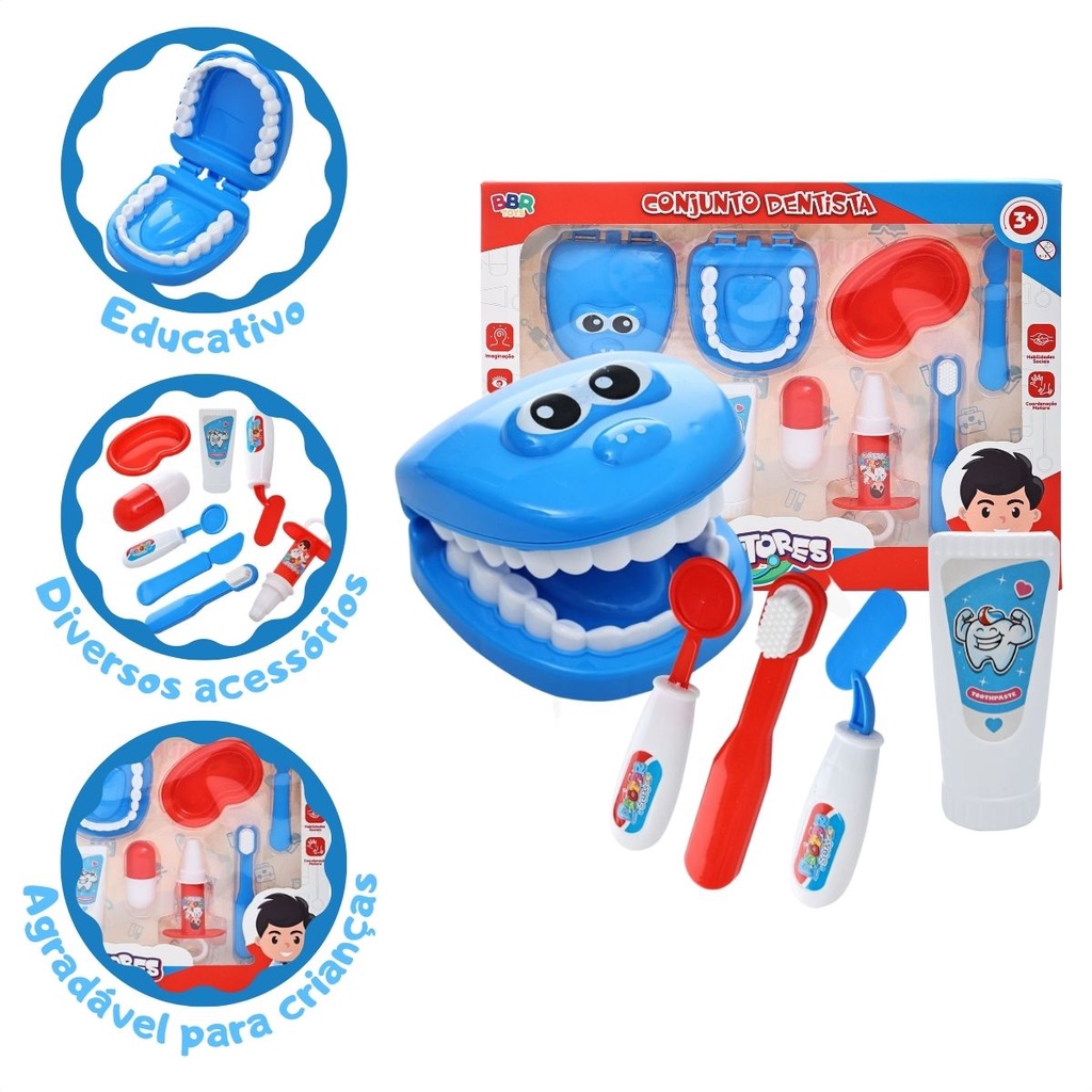 Brinquedo Infantil Kit Dentista com Vários Acessórios BBR Toys - Mom & Baby