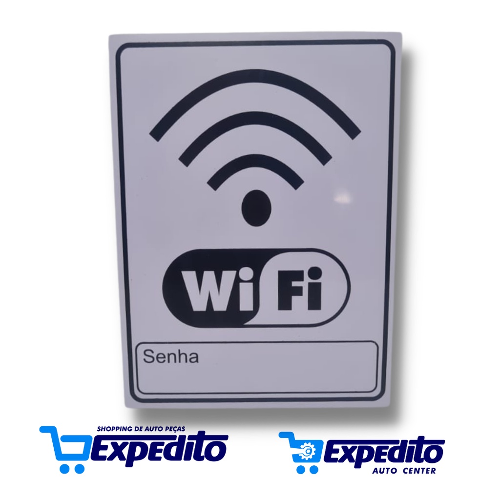 Placa Sinalização Wifi Senha (15x20)