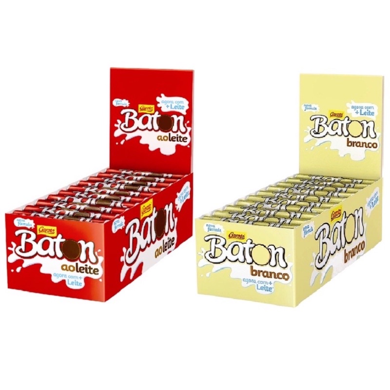 Chocolate Baton Garoto 480g 30un Escolha o Sabor | Shopee Brasil