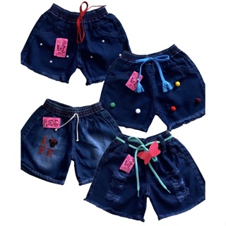 Kit 03 Shorts jeans moda infantil bebê menina em Oferta na Shopee